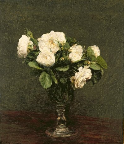 Witte Rozen door Ignace Henri Jean Fantin Latour