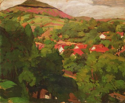 Landschap bij Nagybánya, Hongarije, 1918 door Istvan Reti