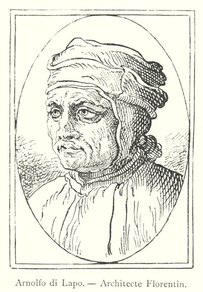 Arnolfo di Lapo, Florentijnse Architect (gravure) door Italian School