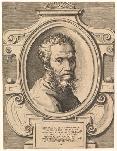 Portret van Michelangelo, pub. C1564 door Italian School