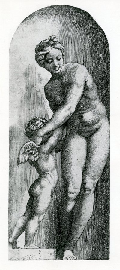 Venus en Amor, 17e eeuw door Italian School