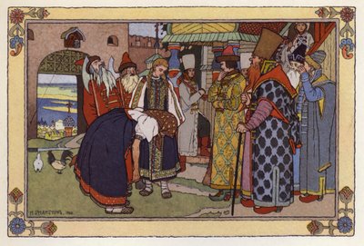 Illustratie voor Vassilisa De Schone door Ivan Yakovlevich Bilibin