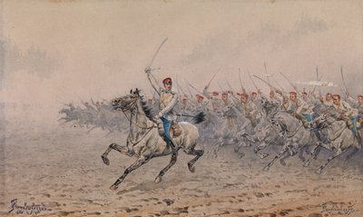 De Cavalerieaanval door Ivan Petrovich Pryanishnikov