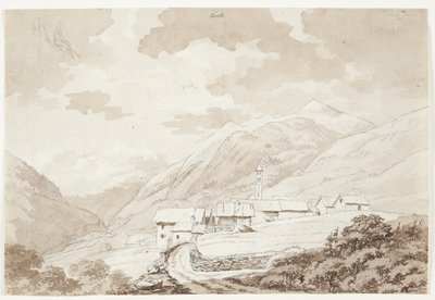 Het dorp Airolo in de Alpen door J.L. Lund