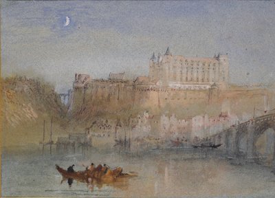 De brug en het kasteel van Amboise door Joseph Mallord William Turner