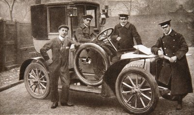 Eerste taxi in Liverpool, Merseyside, 1906 door JP Wood