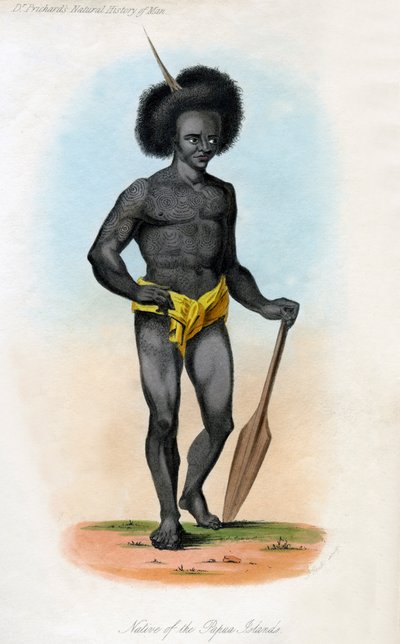 Inboorling van de Papua-eilanden, ca. 1840 door J. Bull