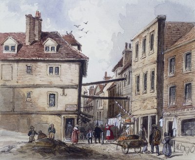 Chick Lane, Londen, ca. 1840 door J Maund