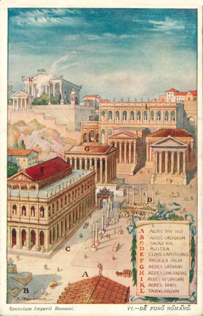 Forum Romanum, oud Rome door J. Williamson