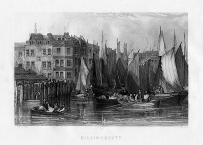 Billingsgate, Londen, 19e eeuw door J. Woods