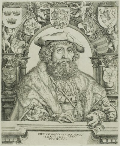 Koning Christiaan II van Denemarken door Jacob Binck