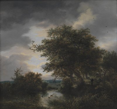 Eikenbomen bij een vijver door Jacob van Ruisdael