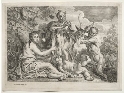 Jupiter gevoed door de geit Almathea door Jacob Jordaens