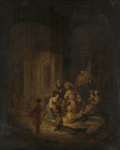 Christus zegent de kleine kinderen door Jacob de Wet (I)