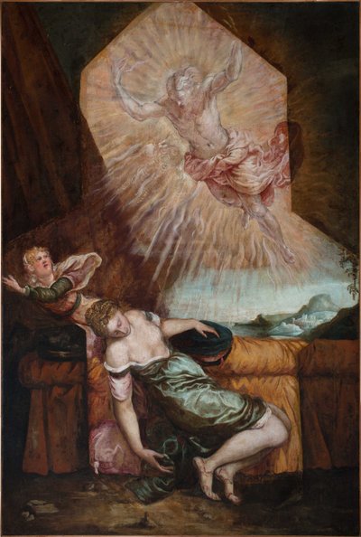 Jupiter en Semele door Jacopo Robusti Tintoretto