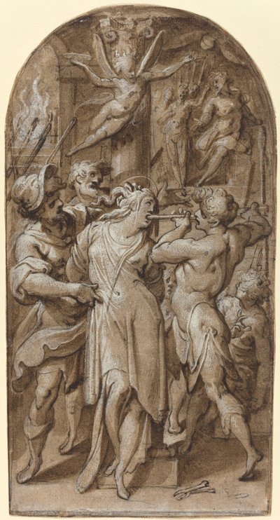 Het Martelaarschap van Sint Apollonia door Jacopo Zucchi