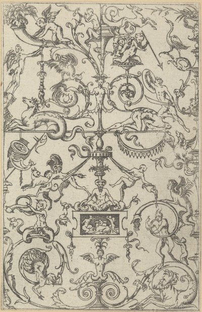 Grotesk paneel, 1550 door Jacques Androuet Du Cerceau