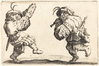 Dansers met fluit en tamboerijn door Jacques Callot