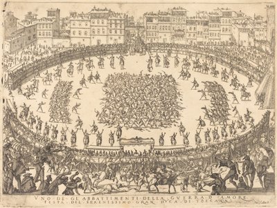 Een van de infanteriegevechten door Jacques Callot