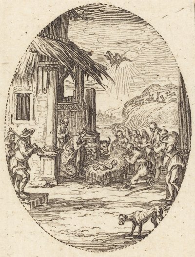 De Aanbidding der Herders door Jacques Callot