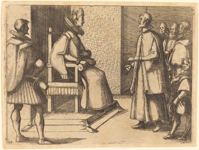 De gezant van Toscane bedankt de koningin door Jacques Callot