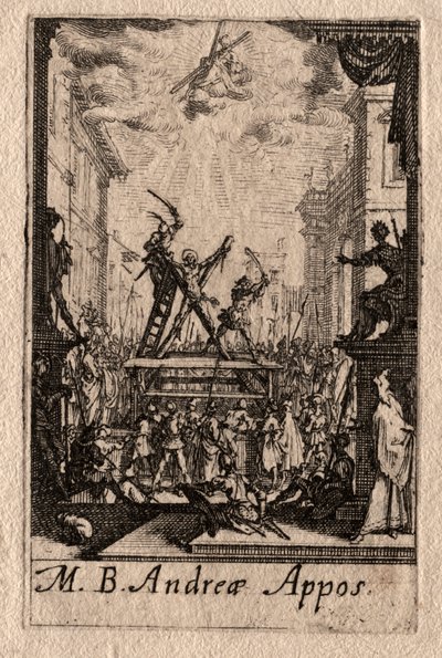 Het martelaarschap van de apostelen: Sint Andreas door Jacques Callot