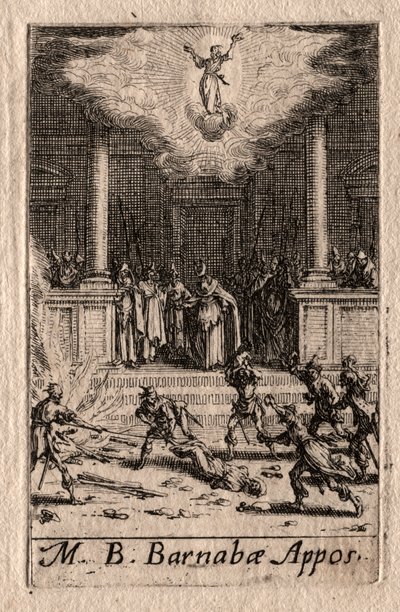 Het Martelaarschap van de Apostelen: St. Barnabas door Jacques Callot