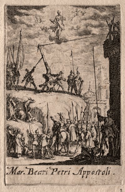 Het Martelaarschap van de Apostelen: St. Petrus door Jacques Callot