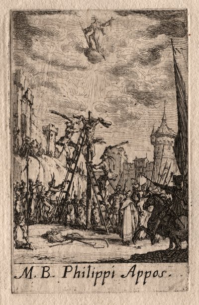 Het Martelaarschap van de Apostelen: Sint Filippus door Jacques Callot