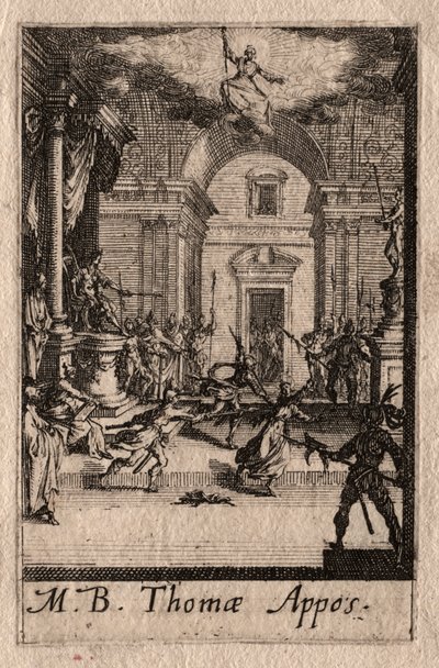 Het Martelaarschap van de Apostelen: St. Thomas door Jacques Callot