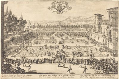 De paleistuinen in Nancy door Jacques Callot