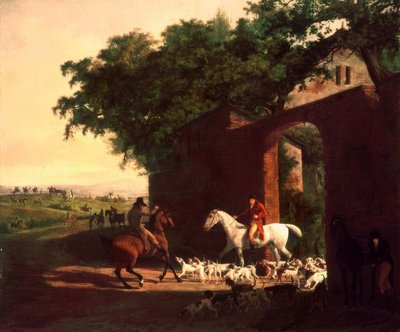 Vertrek voor de jacht in Brocket Hall door Jacques Laurent Agasse