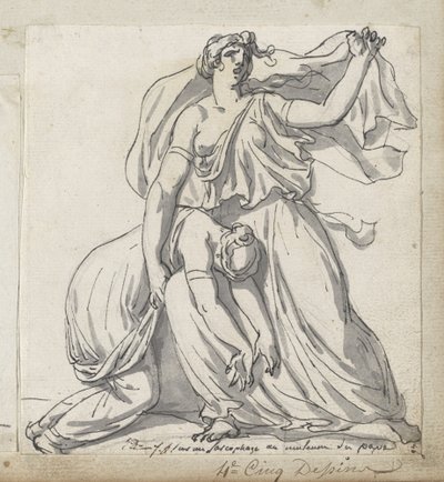 Niobe en haar dochter door Jacques Louis David