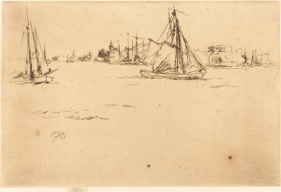 Dordrecht door James Abbott McNeill Whistler