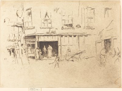 Kleine Hof, ca. 1880 door James Abbott McNeill Whistler