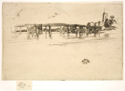 Kleine Putney Brug, 1879 door James Abbott McNeill Whistler