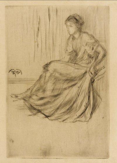 Model Zittend, 1873 door James Abbott McNeill Whistler