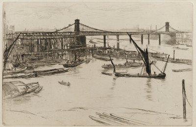 Oude Hungerford Brug, 1861 door James Abbott McNeill Whistler