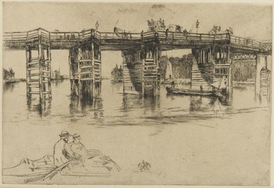 Oude Putney Brug door James Abbott McNeill Whistler