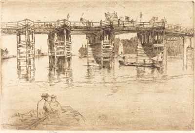 Oude Putney Brug door James Abbott McNeill Whistler