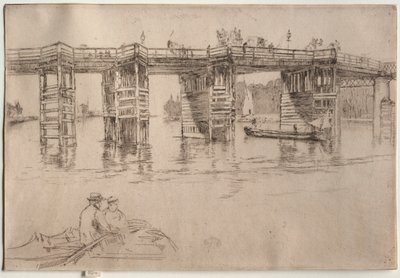 Oude Putney-brug, 1879 door James Abbott McNeill Whistler