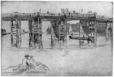 Oude Putney Brug, 1879 door James Abbott McNeill Whistler