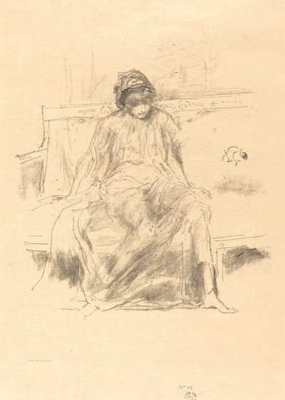 De gedrapeerde figuur, zittend door James Abbott McNeill Whistler