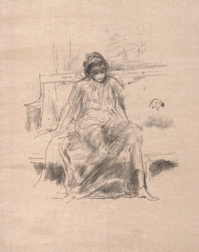 De gedrapeerde figuur zittend, 1893 door James Abbott McNeill Whistler