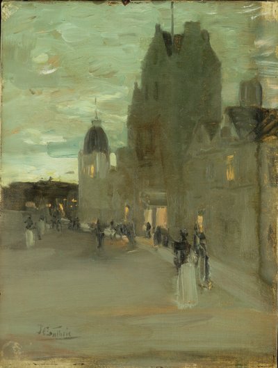 Straat in Oban, Nacht door James Guthrie