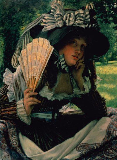 Meisje met een waaier, ca.1870-71 door James Jacques Joseph Tissot