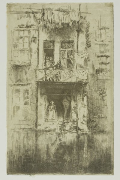 Balkon, Amsterdam door James Abbott McNeill Whistler