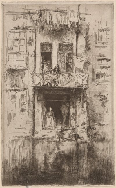 Balkon, Amsterdam door James Abbott McNeill Whistler