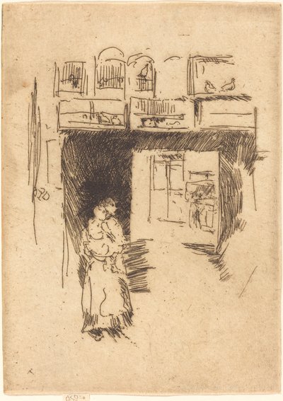 Vogelkooien, Drury Lane door James Abbott McNeill Whistler