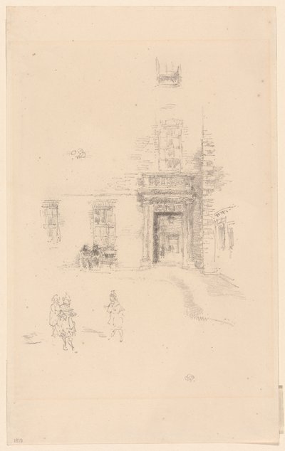 Binnenplaats, Chelsea Hospital door James Abbott McNeill Whistler